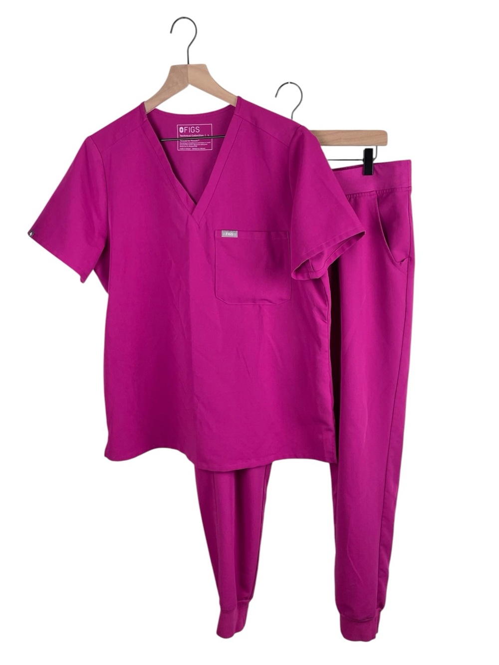 Figs Raspberry Sorbet Set Size Large Catarina Scrub Top Zamora Jogger Pants